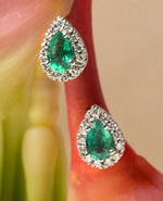 Emerald & Diamond Drop Earrings