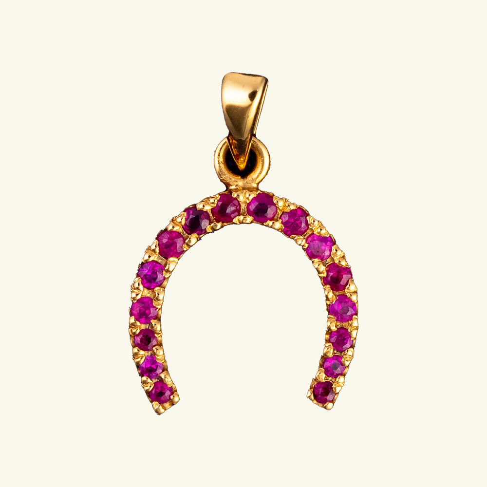 Ruby Horseshoe pendant