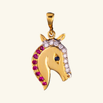 Horse Head Ruby & Sapphire Pendant