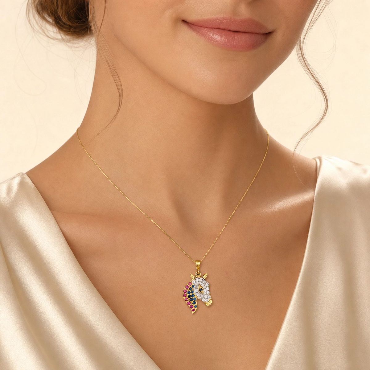 Yellow Gold Horse-head pendant