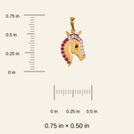Horse Head Ruby & Sapphire Pendant