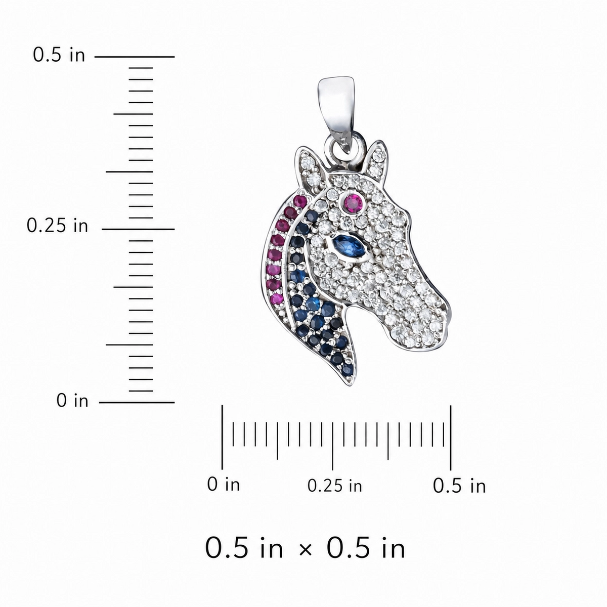 Blue Sapphire Horse-head pendant