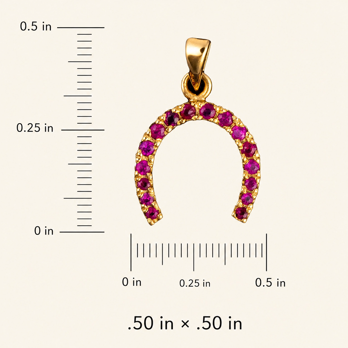 Ruby Horseshoe pendant