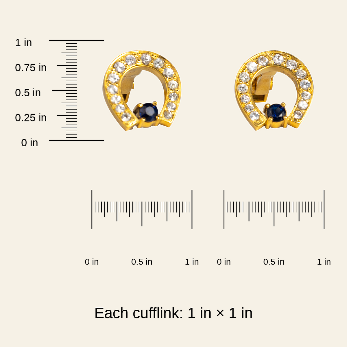 Horseshoe Sapphire Cufflinks