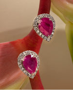 Ruby & Diamond White Gold Earrings