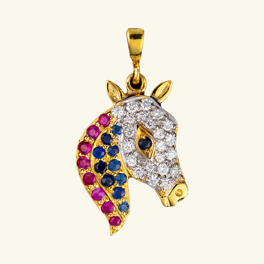 Yellow Gold Horse-head pendant