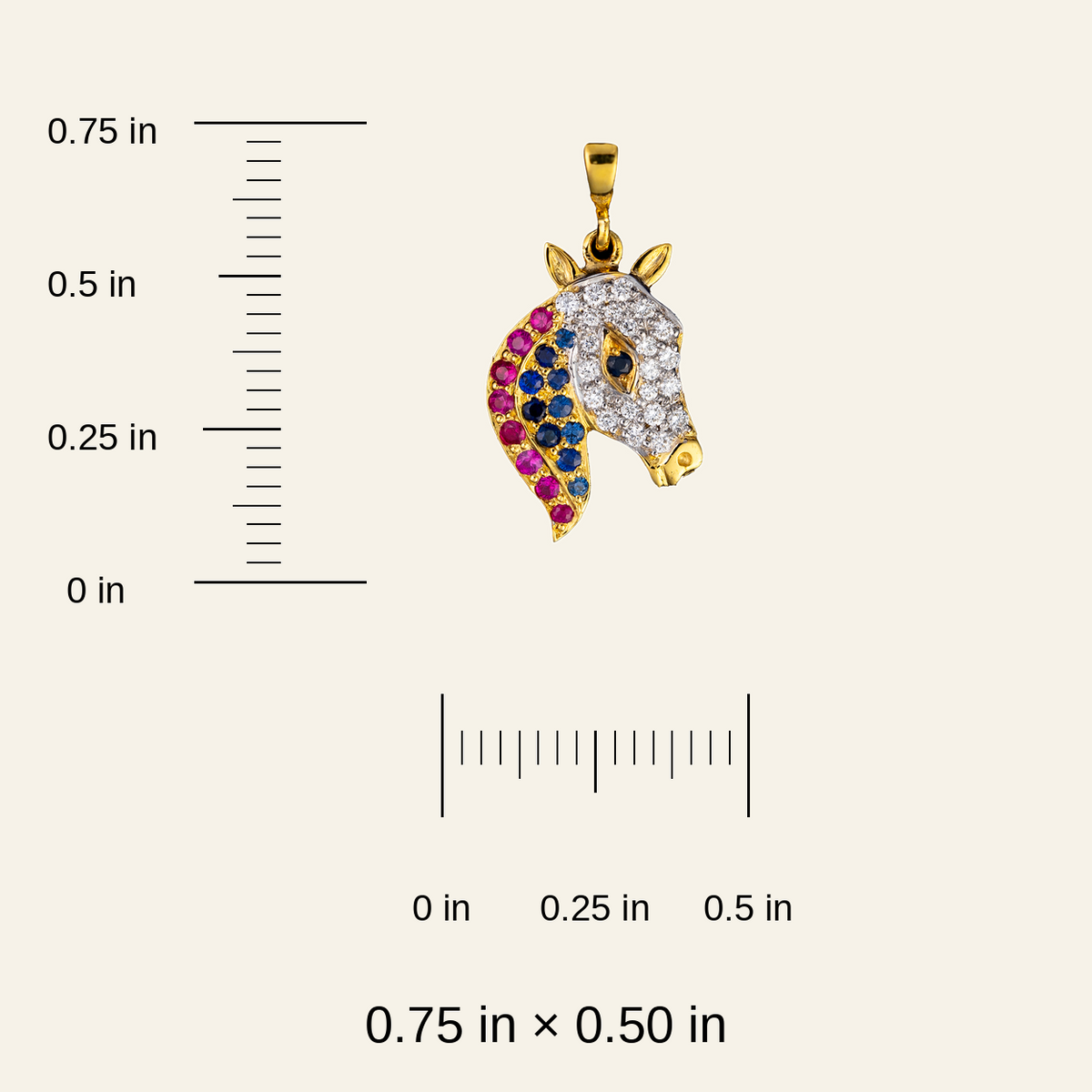 Yellow Gold Horse-head pendant