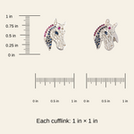 Horse Head Diamond, Ruby & Sapphire Cufflinks