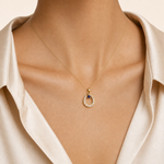 Blue Sapphire Horseshoe Pendant