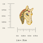 Horse Head Coat Pin Set with Rubies & Blue Sapphires