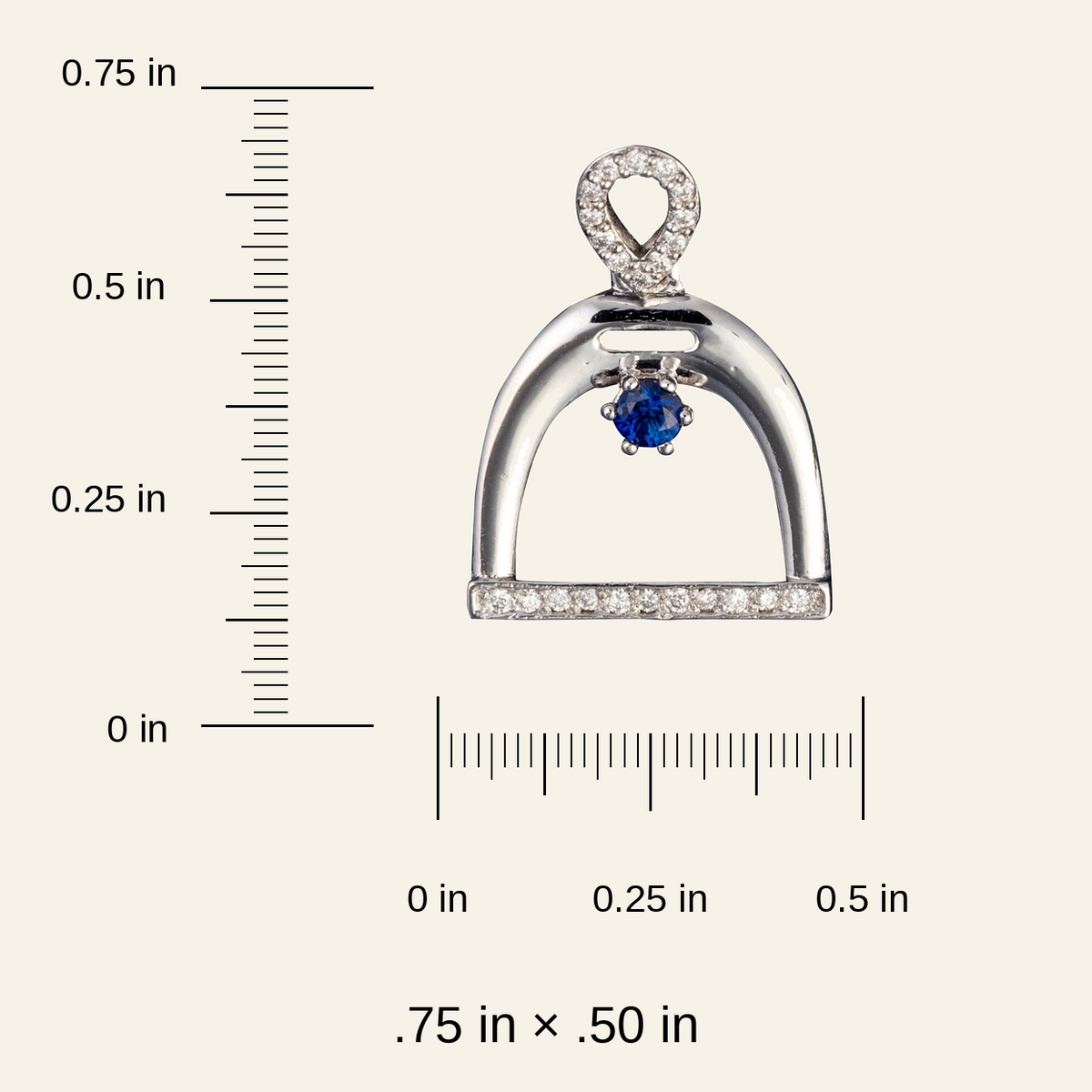 Blue Sapphire Stirrup pendant