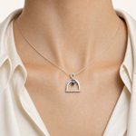 Blue Sapphire Stirrup pendant
